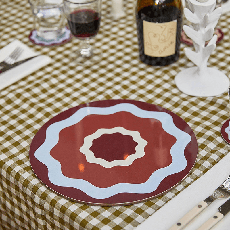 Rhubarb Ripple Set of 6 Placemats, D29cm, Multi