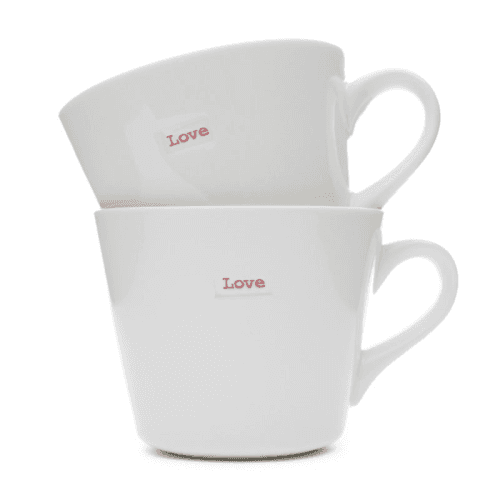 Image showing the 'Love' Set of 2 Bucket Mugs, 380ml product.