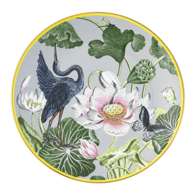 Wonderlust Waterlily Coupe Plate, D20cm, Grey