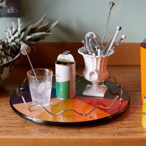 Image showing the Rainbow Lacquer Tray, D42cm, Multi product.