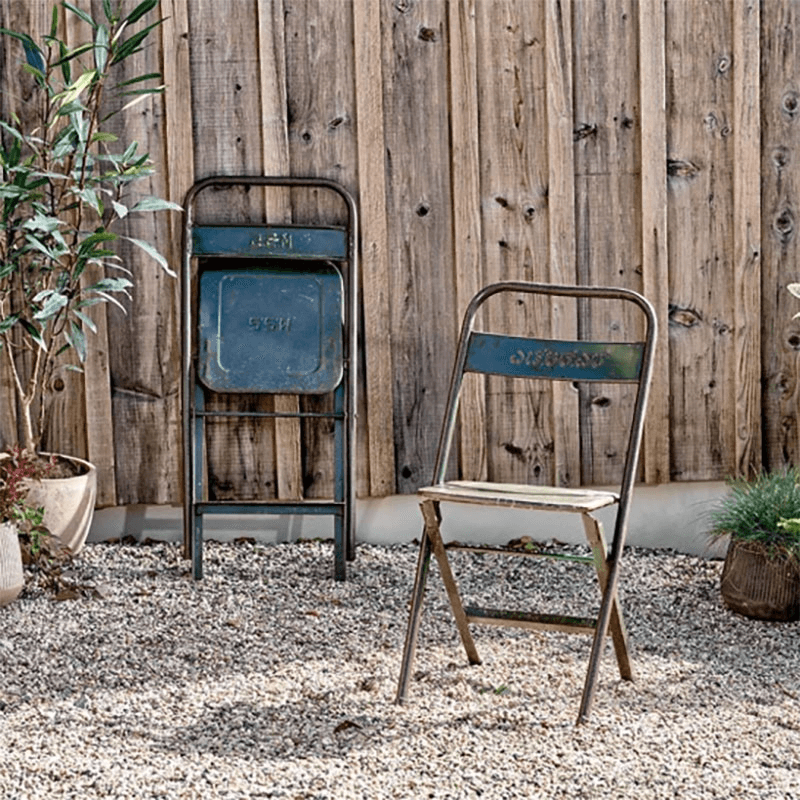 Ishan Folding Chair, Reclaimed Metal