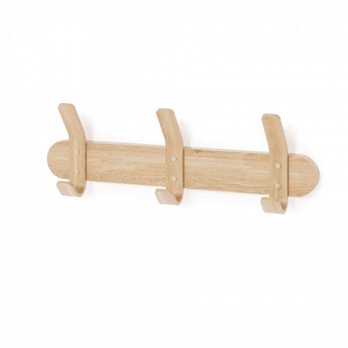 Image showing the Left Hook 3 Hooks Rail, Oak product.