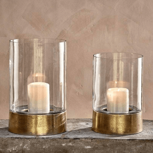 Image showing the Rajuara Hurricane Lantern, H26cm, Antique Brass product.