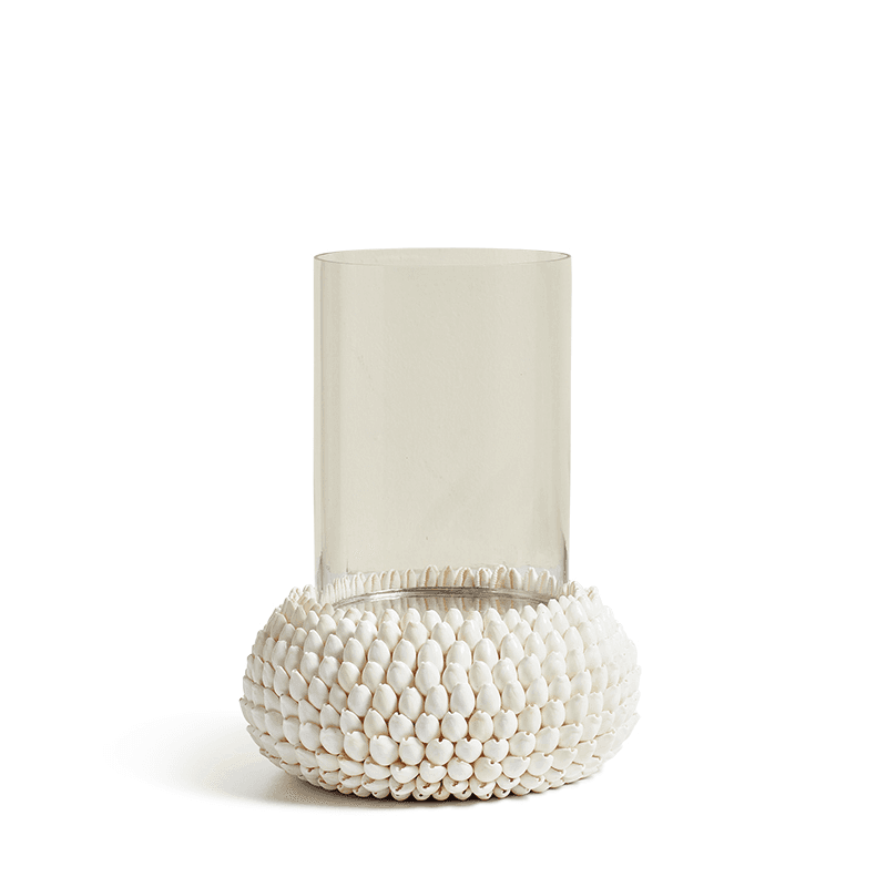 Sanibel Shell Candle Holder, H26cm, White