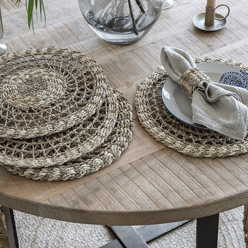 Aarushu Set of 4 Table Mats, D35cm, Natural
