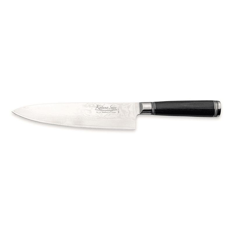 Katana Saya Pakkawood Chef's Knife, 20cm Damascus Blade