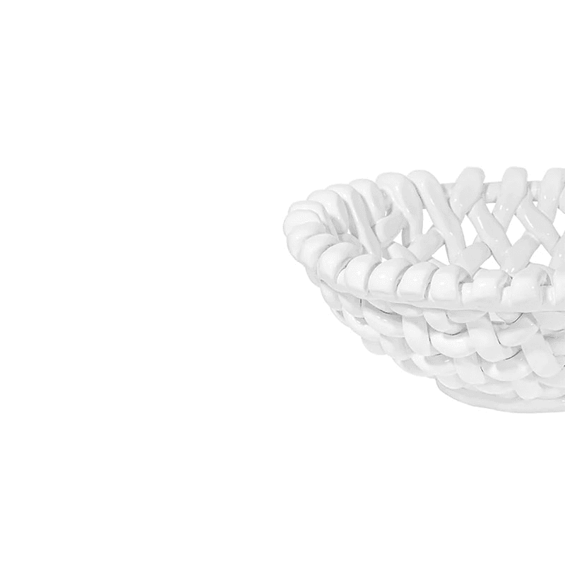 Juicy Basketweave Bowl, D39cm, White