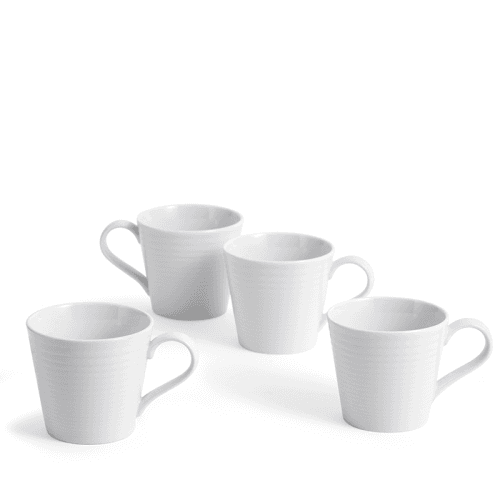 Image showing the Gordon Ramsay Maze Set of 4 Mugs, 400ml, White product.