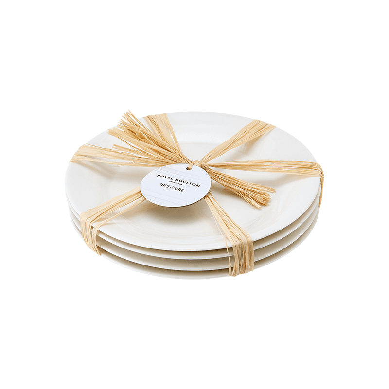 Pure Side Plates Set of 4, D23cm, White