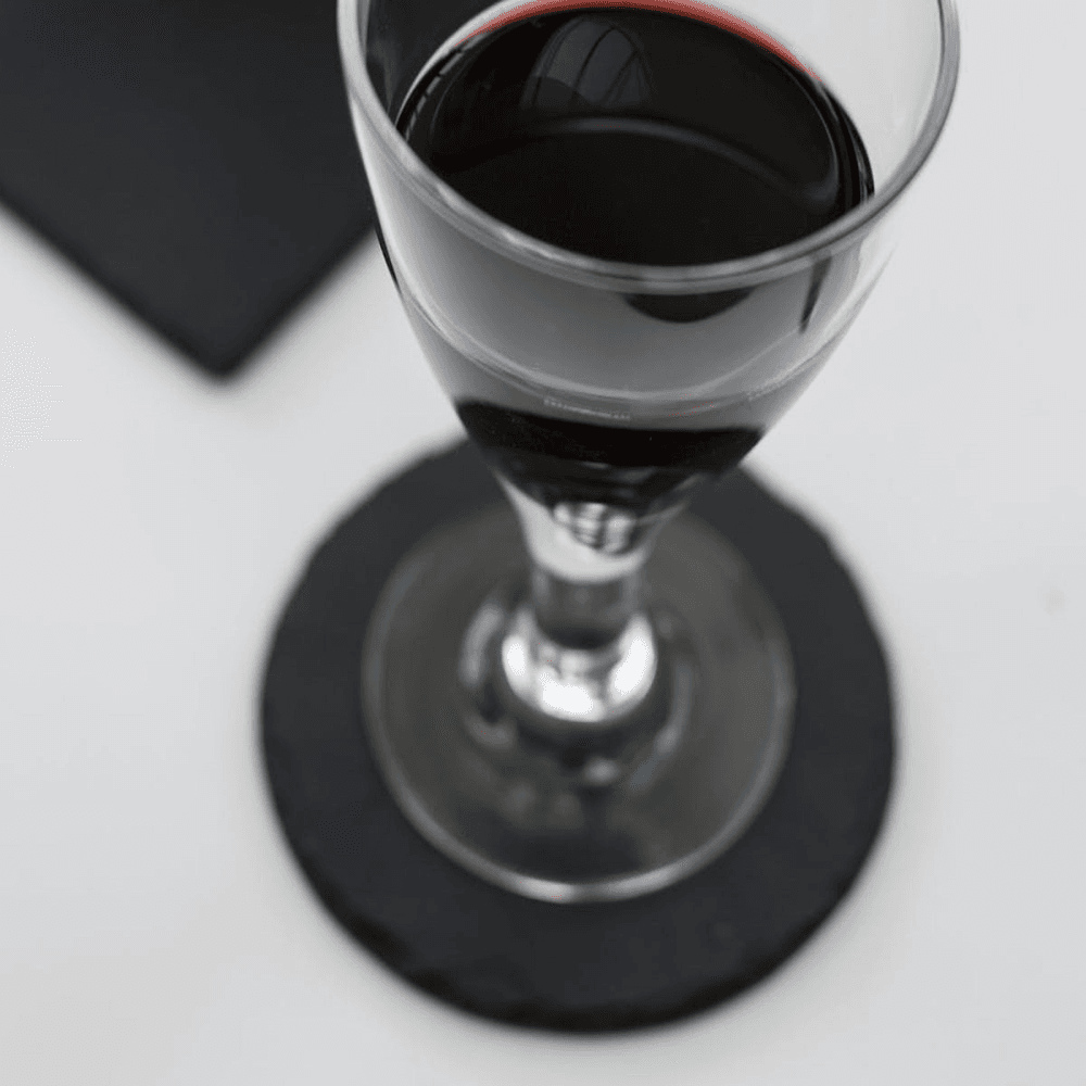 Set of 4 round coasters, D11cm, Slate