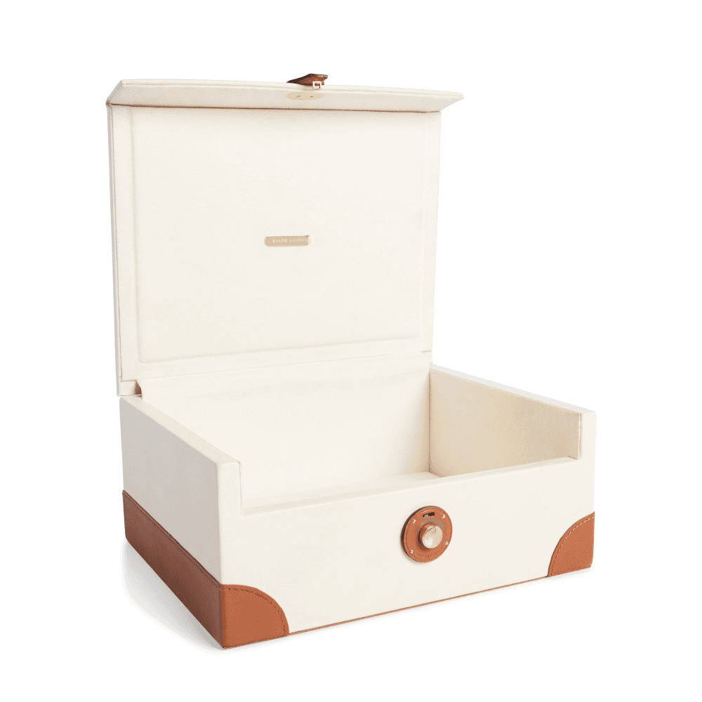 Ryan Box, 27 x 21 x 11cm, Cream/Saddle