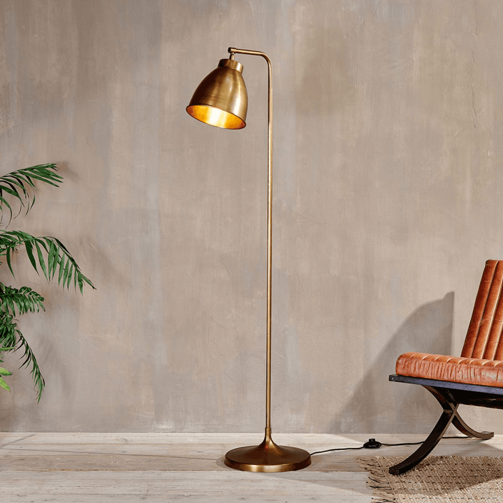 Muturi Floor Lamp, H146cm, Antique Brass
