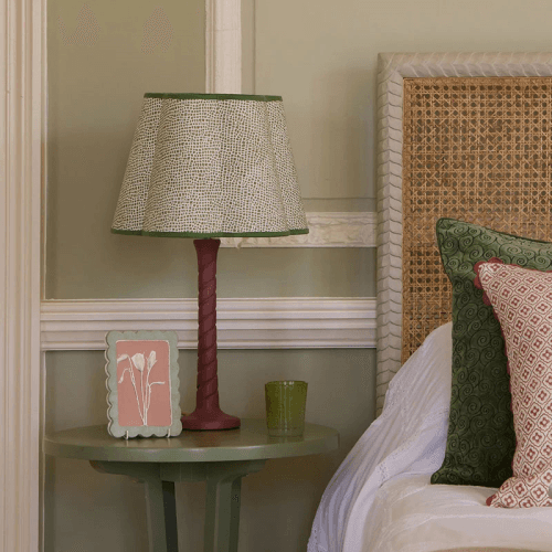 Image showing the Twisted Wooden Table Lamp, H35cm, Pink product.