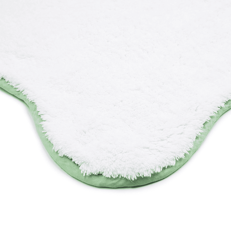 Scalloped Piped Bath Mat, 80 x 50cm, Asparagus
