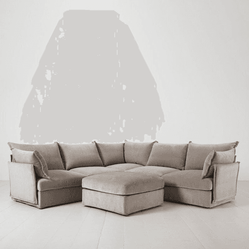 Image showing the Model 06 Linen Corner Sofa With Chaise, Pumice product.