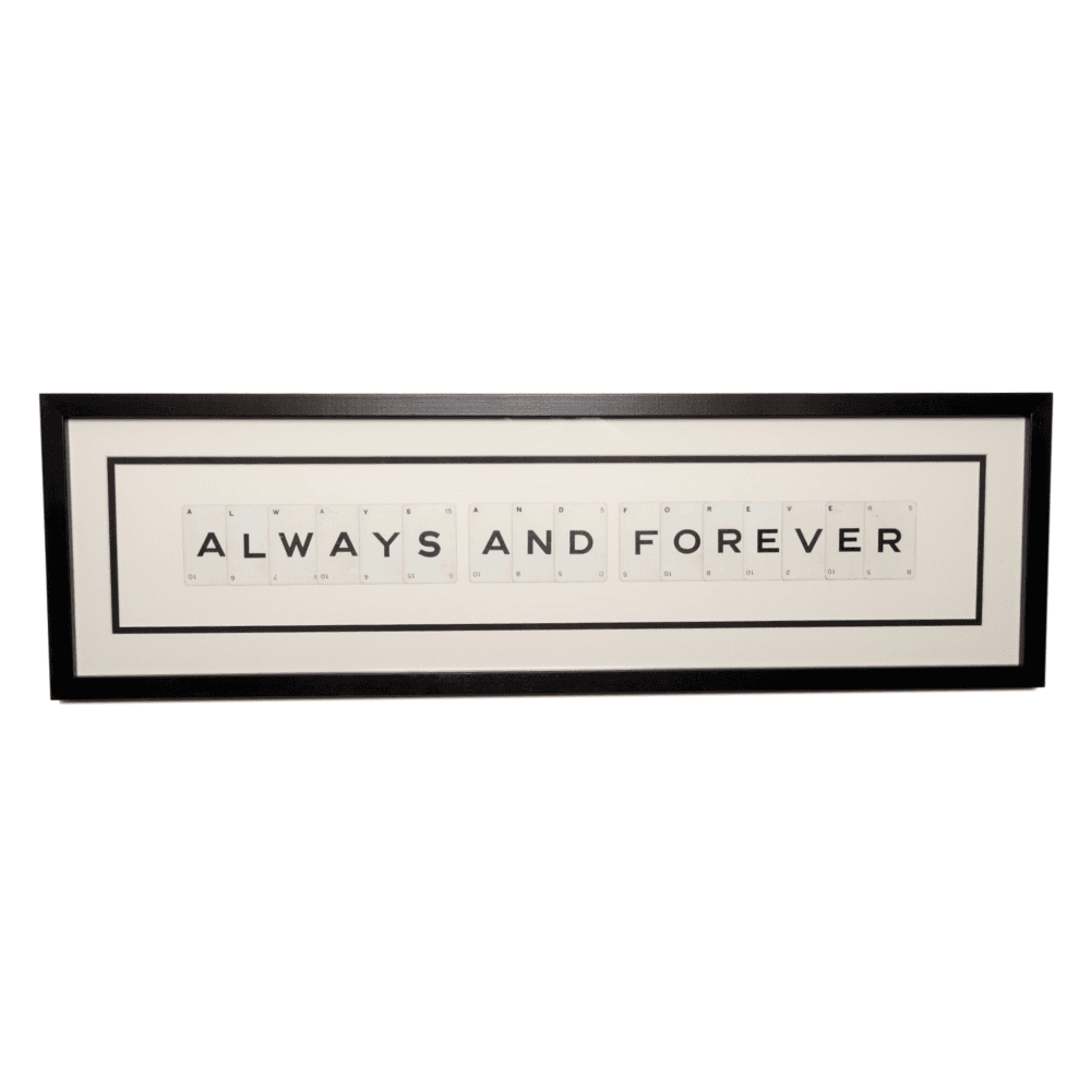 ALWAYS AND FOREVER Large frame, H20 x W76cm, Vintage Playing Cards, ALWAYS AND FOREVER