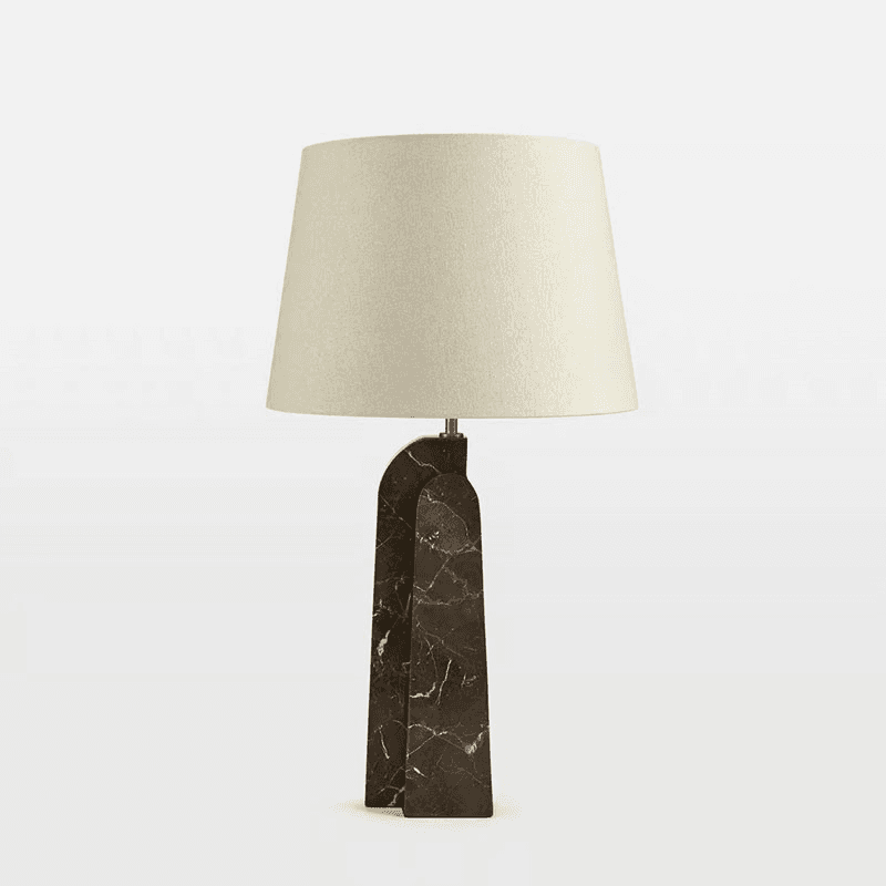 Darcy Marble Table Lamp, H68cm, Silver