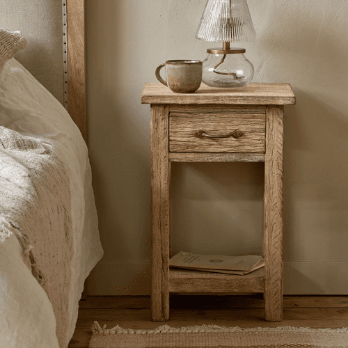 Image showing the Ibo Reclaimed Wood Bedside Table, Natural product.