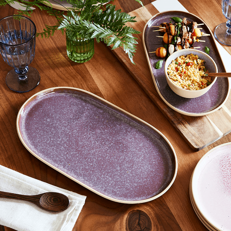 Minerals Oval Platter, L35 x W19cm, Amethyst