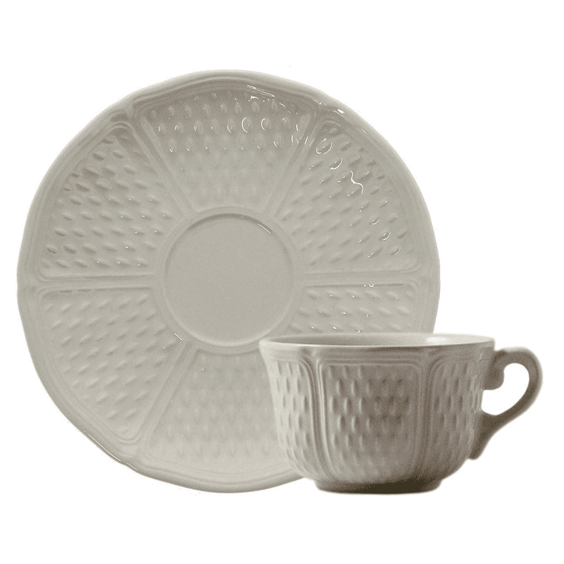 US Teacup & Saucer, Pont aux Choux, Blanc, 16cm, Set of 2