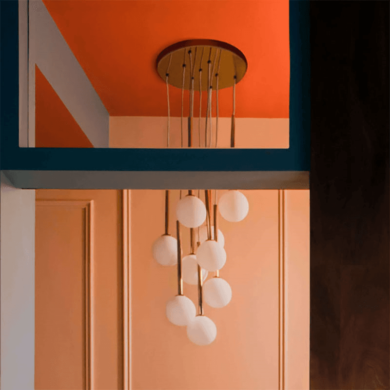 Globe Cluster Pendant Light, H99cm, Brass