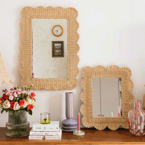 Image showing the Mimi Scalloped Mirror, 58cm, Natural product.