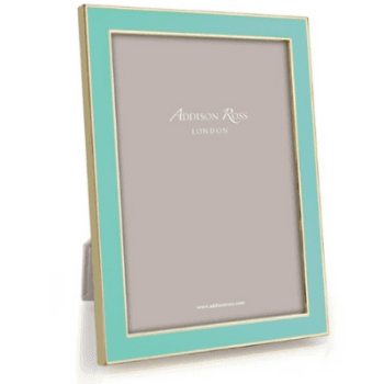 Photo Frame, Enamel & Gold, Pastel Blue, 5 x 7"