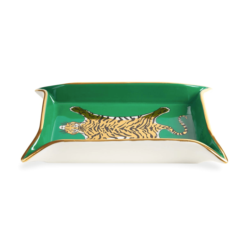 Tiger Valet Tray, Gold/Green