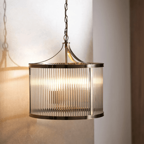 Image showing the Montgomery Ceiling Light, Large, Antique Brass product.