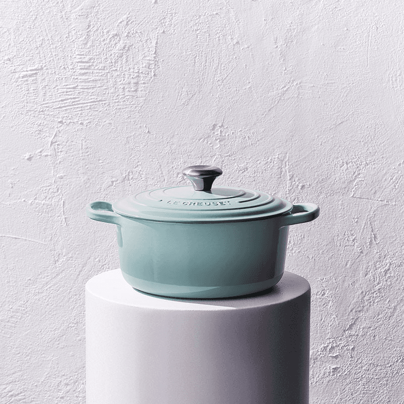 Cast Iron Round Casserole, 24cm, Sea Salt