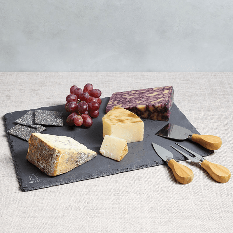 Cheese platter set, 35 x 25cm, Slate And Acacia Wood