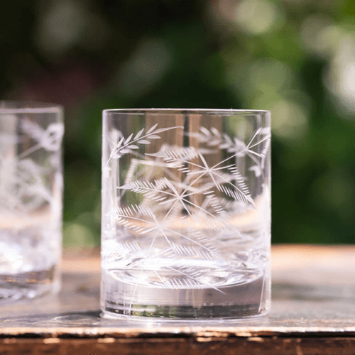 Image showing the Fern Pair of Whisky Glasses, 300ml, Glass product.