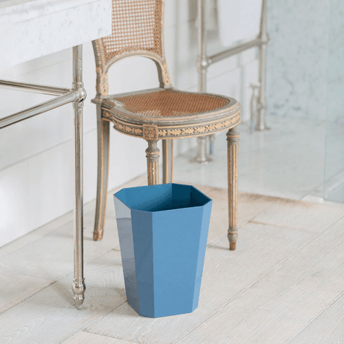 Image showing the Octagonal Lacquer Bin, H30cm, Denim product.