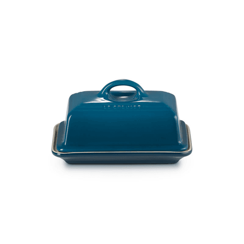 Image showing the Stoneware Butter dish, 17cm, Deep Teal product.