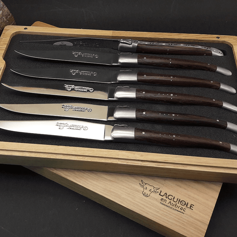 Laguiole Steak Knives, Wenge Handles, Set of 6