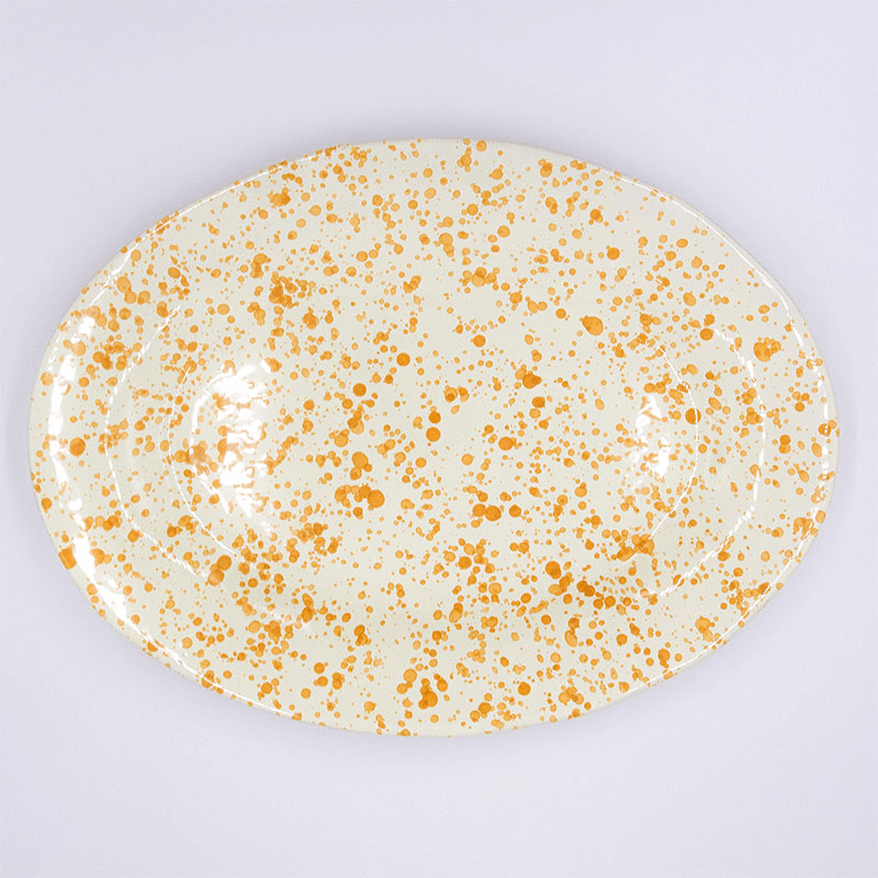 Splatter Serving Platter, 44cm, Burnt Orange