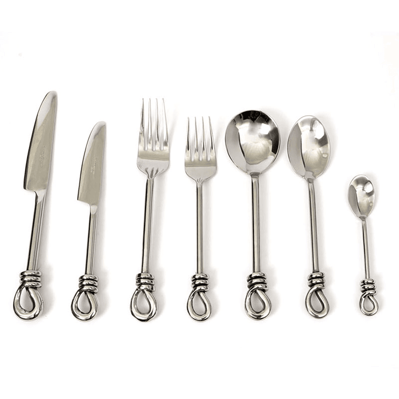 Polished Knot 42 Piece Cutlery Set, Silver