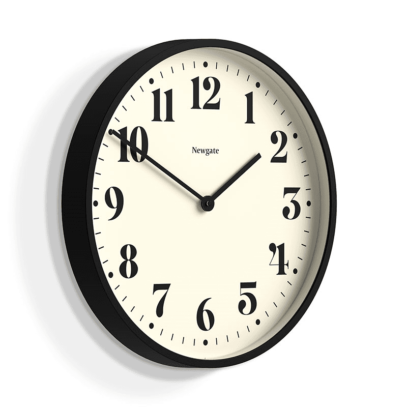 Number Two Wall Clock, D45cm, Black