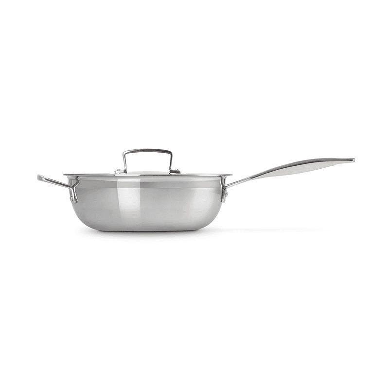Classic 3-ply Non-Stick Chefs Pan, 24cm, Stainless Steel