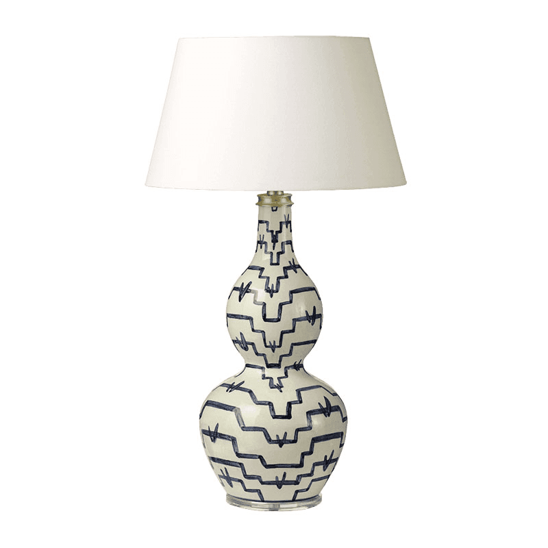 Lamp Base, Egon, White/Blue, 56cm
