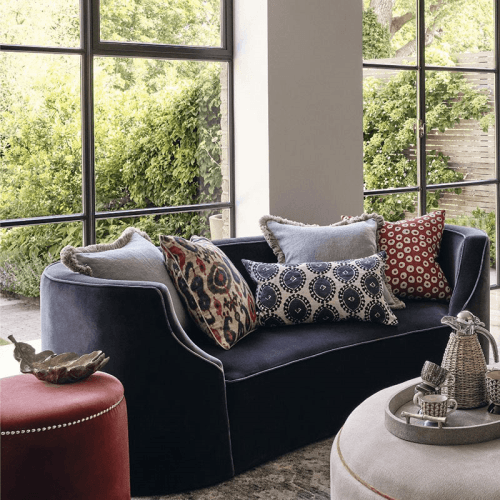 Image showing the Cushion cover with fringing, L51 x W51cm, Eau De Nil Stonewashed Linen product.