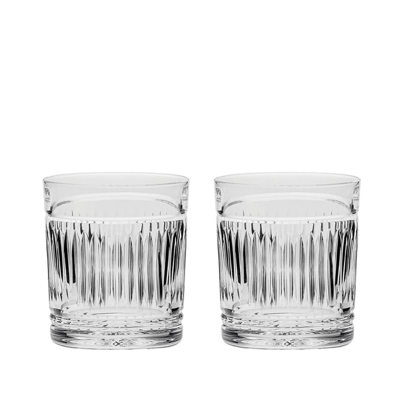 Art Deco Set of 2 Large Tumblers, 330ml, Clear