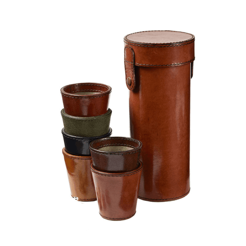 Image showing the Leather Perudo Set, Conker Brown product.