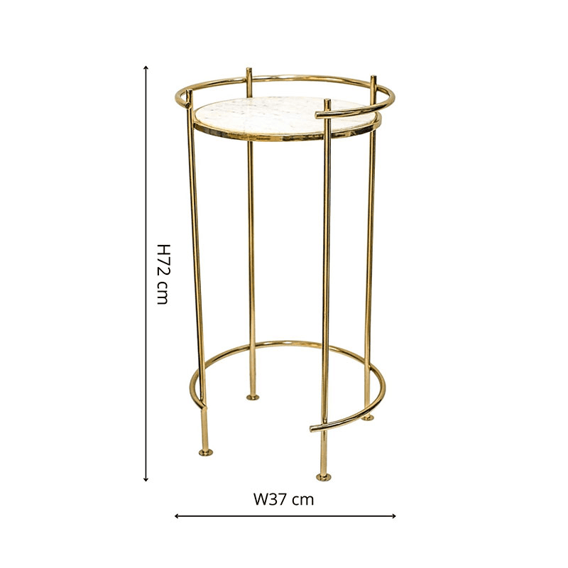 Opulence Set of 2 Nested Side Tables, H72cm, Gold