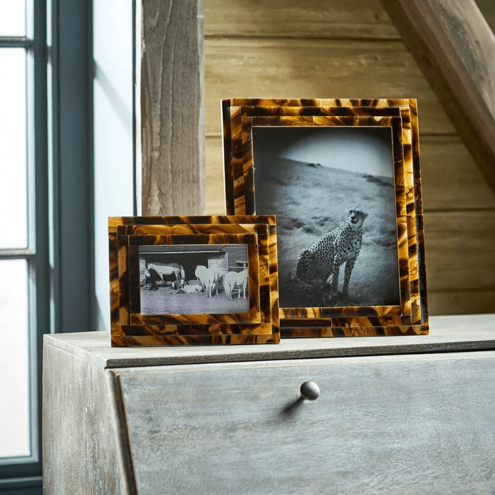 Faux Tortoiseshell Photo Frame, Large, Brown