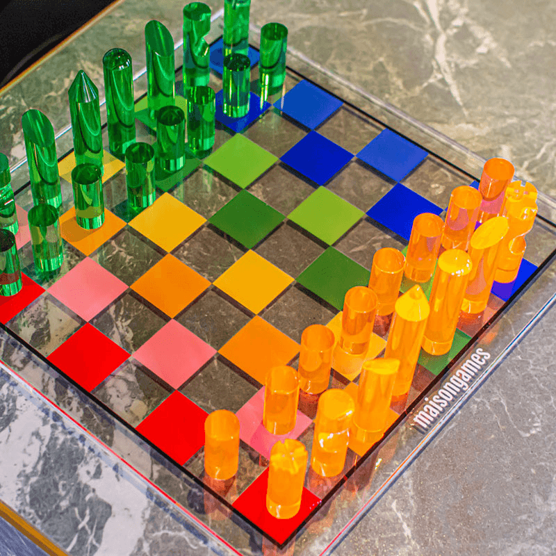 Rainbow Chess Set, L35.6 x W35.6cm, Multi