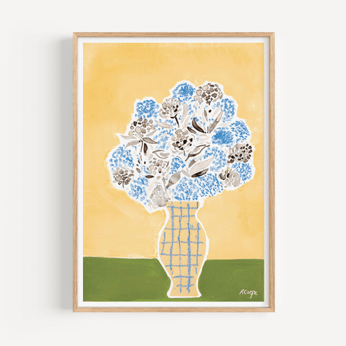 Image showing the Hydrangea Print, A3, Yellow product.