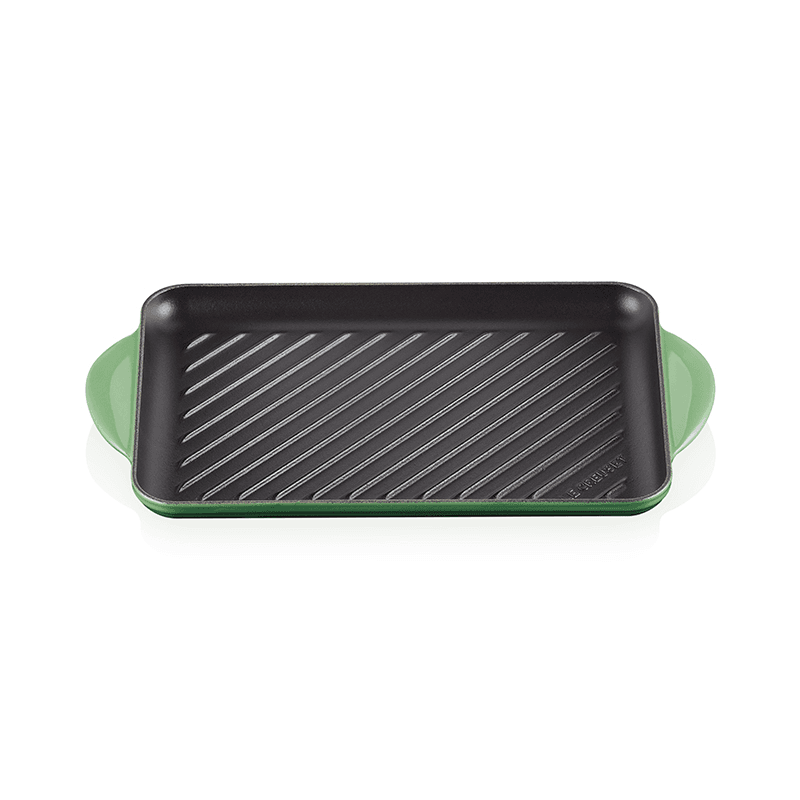 Signature Cast Iron Rectangular Grill, 32cm, Bamboo