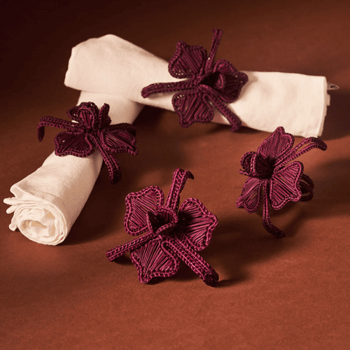 Image showing the Orchid Set of 4 Napkin Rings, Mulberry product.