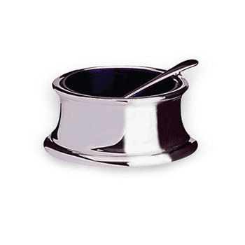 Image showing the Trencher salt, steling silver with blue glass inner product.